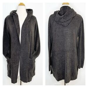 Barefoot Dreams Women Cozychic Lite Sweater Cardigan Size XS/S Hood Soft Comfort